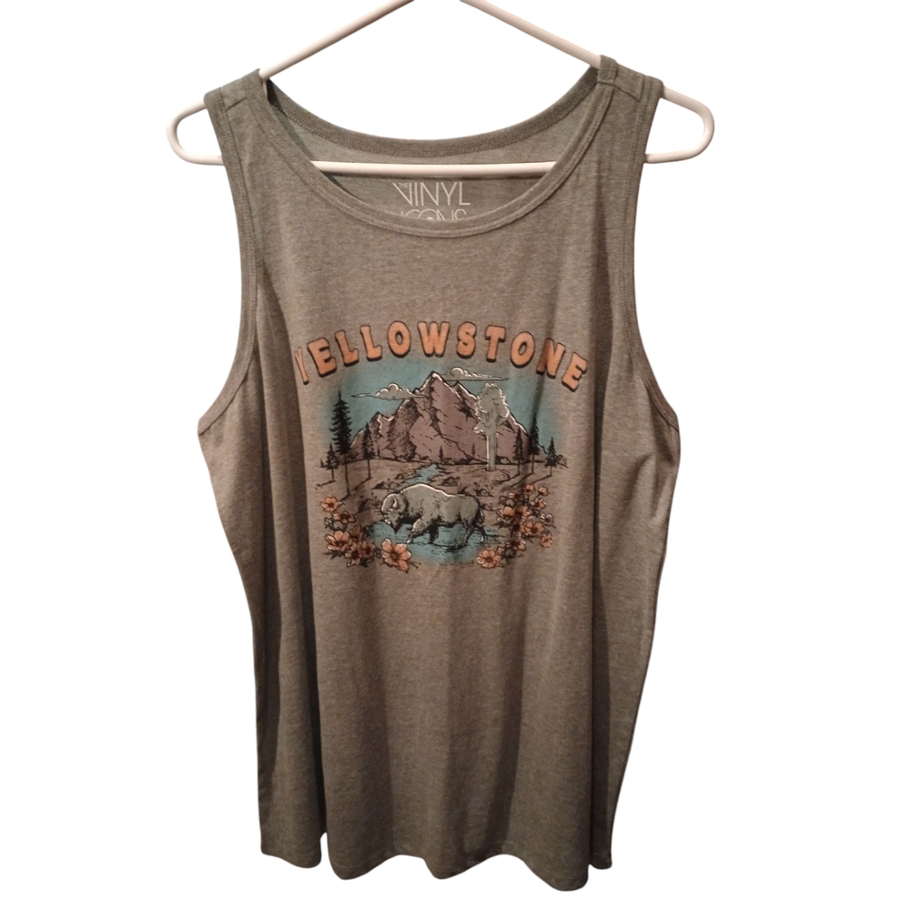 Gray Yellowstone Graphic Tank Top